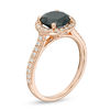 Thumbnail Image 1 of 2.70 CT. T.W. Enhanced Black and White Diamond Frame Engagement Ring in 14K Rose Gold