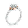 Thumbnail Image 2 of Peoples 100-Year Anniversary 0.25 CT. T.W. Diamond Frame Maple Leaf Ring in 14K Two-Tone Gold