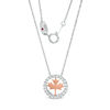 Thumbnail Image 0 of Peoples 100-Year Anniversary 0.25 CT. T.W. Diamond Maple Leaf Pendant in 14K Two-Tone Gold