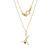 Thumbnail Image 1 of Peoples 100-Year Anniversary Blue Sapphire Hockey Sticks Pendant in 14K Gold