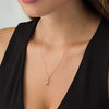 Thumbnail Image 2 of Peoples 100-Year Anniversary Blue Sapphire Hockey Sticks Pendant in 14K Gold