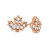 Thumbnail Image 0 of Peoples 100-Year Anniversary 0.20 CT. T.W. Diamond Maple Leaf Stud Earrings in 14K Rose Gold