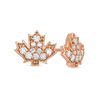 Peoples 100-Year Anniversary 0.20 CT. T.W. Diamond Maple Leaf Stud Earrings in 14K Rose Gold