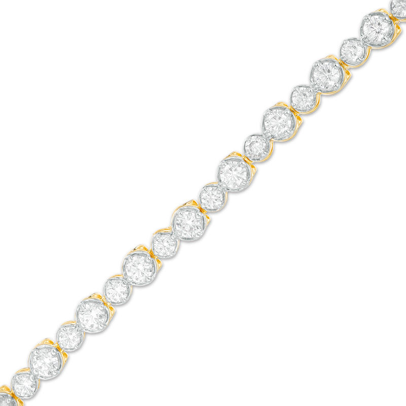 3.00 CT. T.W. Diamond Alternating Tennis Bracelet in 10K Gold
