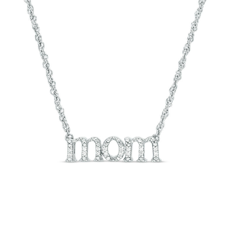 Sterling Silver Petite Mom Script 18