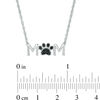Thumbnail Image 2 of Black Diamond Accent "MOM" Paw Necklace in Sterling Silver