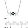 Thumbnail Image 3 of Black Diamond Accent "MOM" Paw Necklace in Sterling Silver