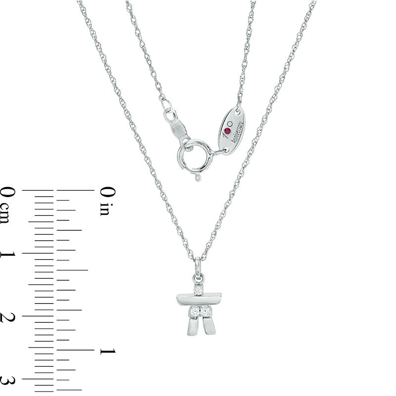 Peoples 100-Year Anniversary Diamond Accent Inukshuk Pendant in Sterling Silver