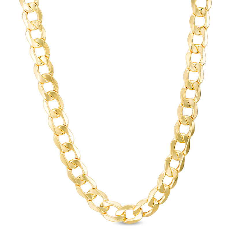 Men's 7.0mm Light Curb Chain Necklace in 14K Gold - 28"|Peoples Jewellers