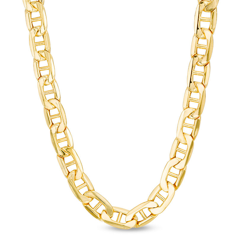 Men's 8.0mm Mariner Link Chain Necklace in 10K Gold - 22"|Peoples Jewellers