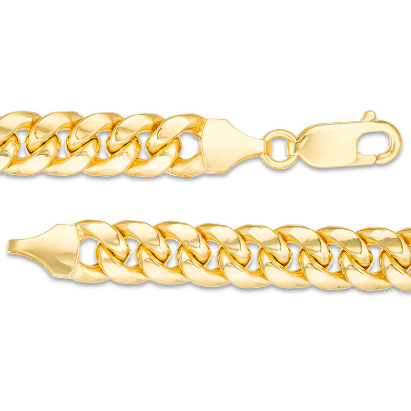 Men's 7.4mm Cuban Curb Chain Necklace in Hollow 10K Gold - 22"