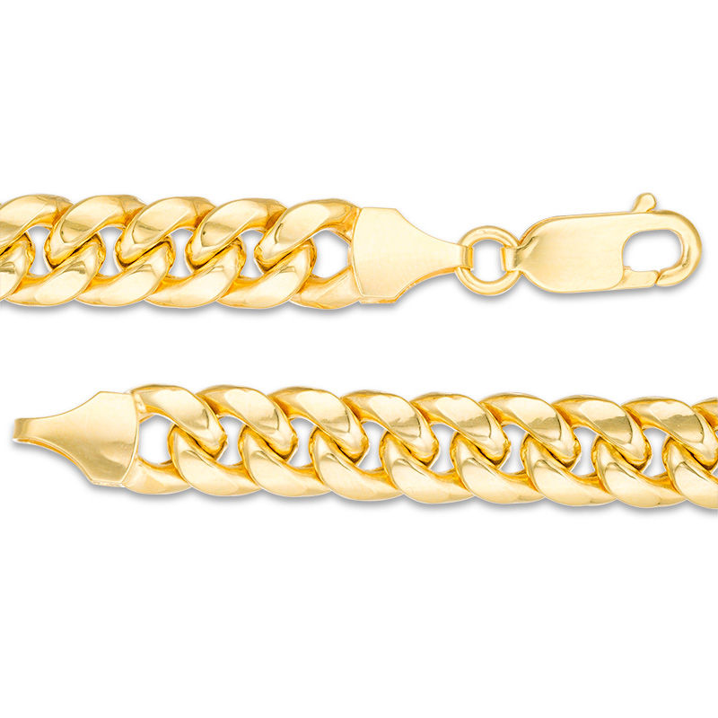 Men's 7.4mm Cuban Curb Chain Necklace in Hollow 10K Gold - 22