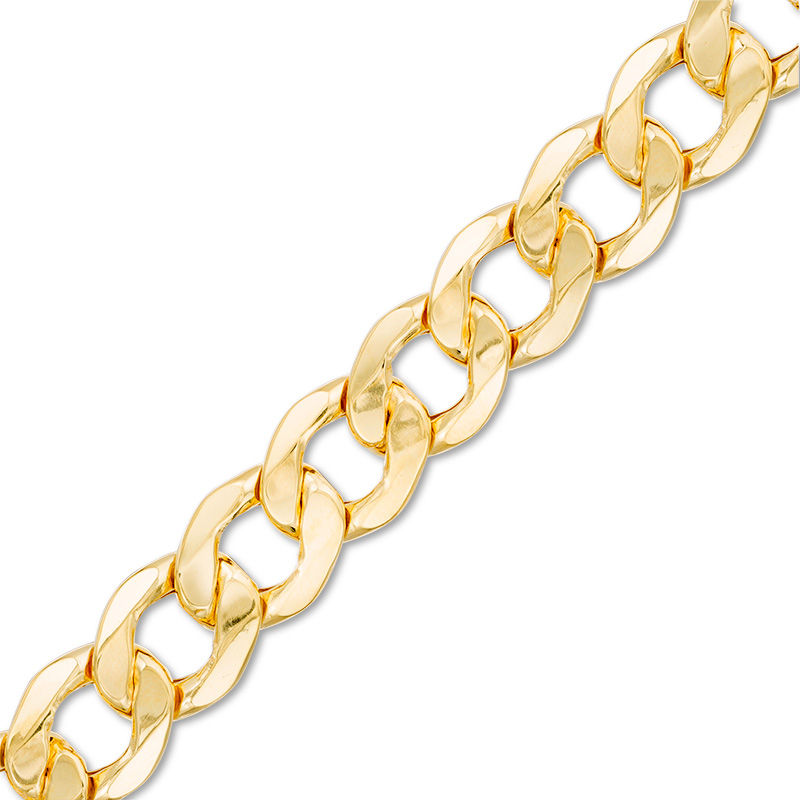 Men's 11.3mm Curb Chain Bracelet in 10K Gold - 9"|Peoples Jewellers