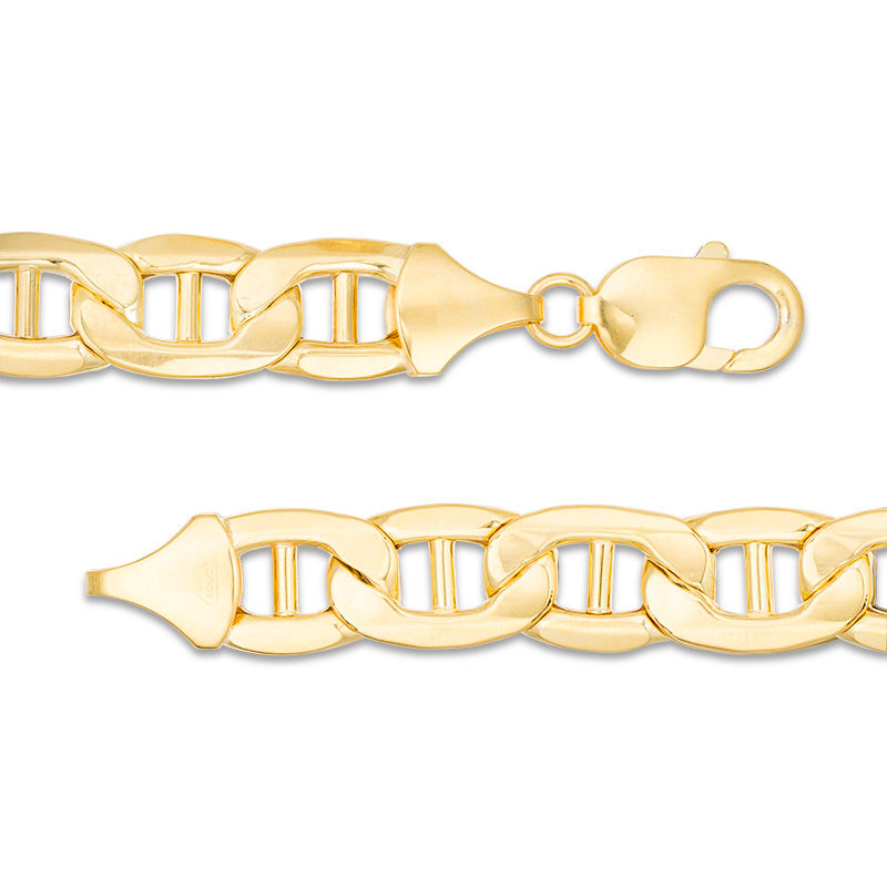 Main Image 3 of Men's 10.3mm Mariner Link Chain Bracelet in 10K Gold - 9"