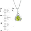 Trillion-Cut Peridot and Lab-Created White Sapphire Flame Pendant and Drop Earrings Set in Sterling Silver