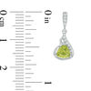 Thumbnail Image 3 of Trillion-Cut Peridot and Lab-Created White Sapphire Flame Pendant and Drop Earrings Set in Sterling Silver