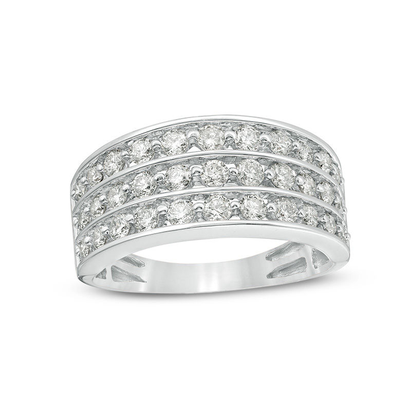 Main Image 1 of 1.00 CT. T.W. Diamond Multi-Row Band in 10K White Gold