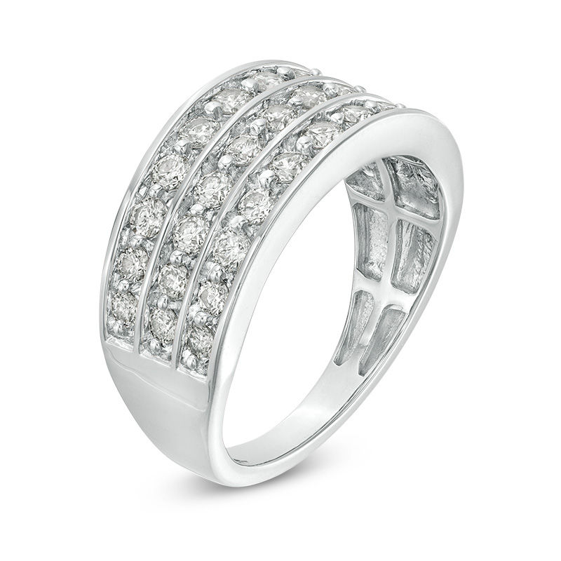 Main Image 3 of 1.00 CT. T.W. Diamond Multi-Row Band in 10K White Gold