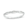 Thumbnail Image 1 of 0.05 CT. T.W. Baguette and Round Diamond Station Band in 10K White Gold