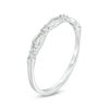 Thumbnail Image 3 of 0.05 CT. T.W. Baguette and Round Diamond Station Band in 10K White Gold