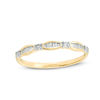Thumbnail Image 1 of 0.05 CT. T.W. Baguette and Round Diamond Station Band in 10K Gold