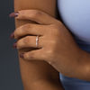Thumbnail Image 1 of 0.05 CT. T.W. Baguette and Round Diamond Station Band in 10K Rose Gold