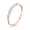 Thumbnail Image 2 of 0.05 CT. T.W. Baguette and Round Diamond Station Band in 10K Rose Gold