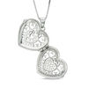 Thumbnail Image 3 of Lab-Created White Sapphire Cluster Vintage-Style Heart Locket in Sterling Silver