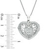 Thumbnail Image 4 of Lab-Created White Sapphire Cluster Vintage-Style Heart Locket in Sterling Silver