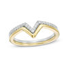 Thumbnail Image 0 of Convertibilities 0.115 CT. T.W. Diamond Chevron Three-in-One Ring in Sterling Silver and 10K Gold