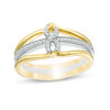 Thumbnail Image 1 of Convertibilities 0.115 CT. T.W. Diamond Infinity Crossover Three-in-One Ring in Sterling Silver and 10K Gold