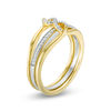 Thumbnail Image 2 of Convertibilities 0.115 CT. T.W. Diamond Infinity Crossover Three-in-One Ring in Sterling Silver and 10K Gold