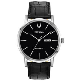 Men's Bulova Classic Automatic Strap Watch with Black Dial (Model: 96C131)