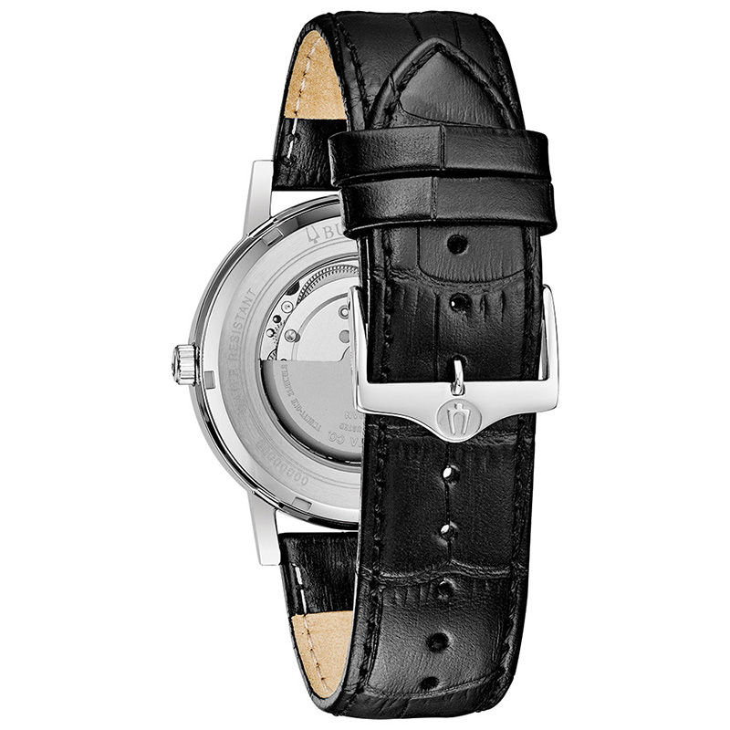 Main Image 3 of Men's Bulova Classic Automatic Strap Watch with Black Dial (Model: 96C131)