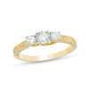 Thumbnail Image 1 of 0.29 CT. T.W. Diamond Three Stone Filigree Scroll Engagement Ring in 10K Gold
