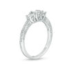 Thumbnail Image 1 of 0.29 CT. T.W. Diamond Three Stone Filigree Scroll Engagement Ring in 10K White Gold