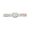 Thumbnail Image 5 of 0.45 CT. T.W. Diamond Three Stone Vintage-Style Engagement Ring in 10K Rose Gold