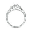 Thumbnail Image 5 of 0.37 CT. T.W. Princess-Cut Diamond Three Stone Crossover Shank Engagement Ring in 10K White Gold