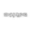 Thumbnail Image 6 of 0.37 CT. T.W. Princess-Cut Diamond Three Stone Crossover Shank Engagement Ring in 10K White Gold