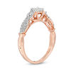 Thumbnail Image 1 of 0.37 CT. T.W. Princess-Cut Diamond Three Stone Crossover Shank Engagement Ring in 10K Rose Gold