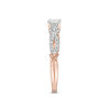Thumbnail Image 3 of 0.37 CT. T.W. Princess-Cut Diamond Three Stone Crossover Shank Engagement Ring in 10K Rose Gold