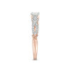 0.37 CT. T.W. Princess-Cut Diamond Three Stone Crossover Shank Engagement Ring in 10K Rose Gold