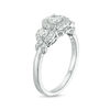0.45 CT. T.W. Diamond Three Stone Frame X-Sides Engagement Ring in 10K White Gold