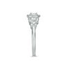 0.45 CT. T.W. Diamond Three Stone Frame X-Sides Engagement Ring in 10K White Gold
