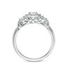 0.45 CT. T.W. Diamond Three Stone Frame X-Sides Engagement Ring in 10K White Gold