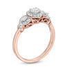 Thumbnail Image 2 of 0.45 CT. T.W. Diamond Three Stone Frame X-Sides Engagement Ring in 10K Rose Gold