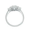 Thumbnail Image 4 of 0.69 CT. T.W. Diamond Three Stone Frame Engagement Ring in 10K White Gold