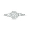 Thumbnail Image 5 of 0.69 CT. T.W. Diamond Three Stone Frame Engagement Ring in 10K White Gold