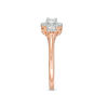 Thumbnail Image 3 of 0.69 CT. T.W. Diamond Three Stone Frame Engagement Ring in 10K Rose Gold