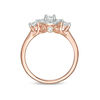 Thumbnail Image 5 of 0.69 CT. T.W. Diamond Three Stone Frame Engagement Ring in 10K Rose Gold